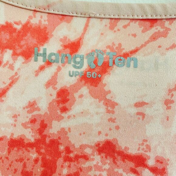 Hang Ten‎ Womens Longsleeve Rashguard Swim Top Shirt Tie Dye Pink Zip Pocket S - Picture 4 of 7